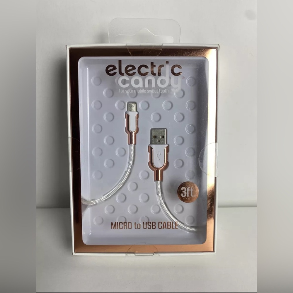 Tzumi Electric Candy 3ft Micro to USB Cable -White/Rose Gold-